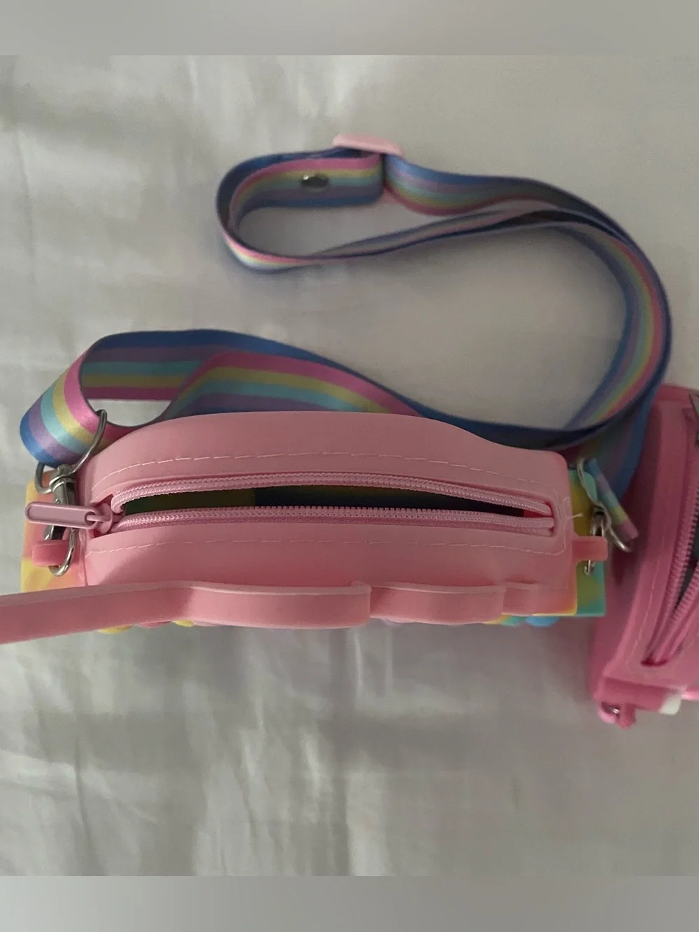 Rainbow Pop-It Crossbody Bag with Matching Keychain